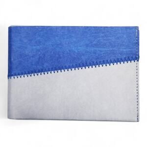 Paprcuts - from Berlin With Love Paper Tyvek Bi-Fold Wallet Blue White Stitched